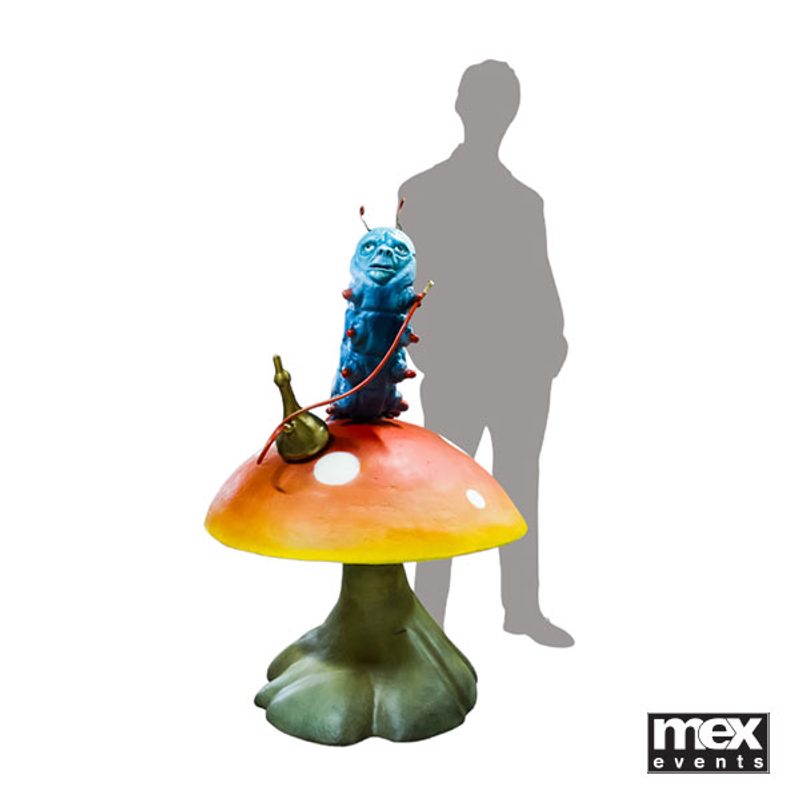 Caterpillar on Mushroom